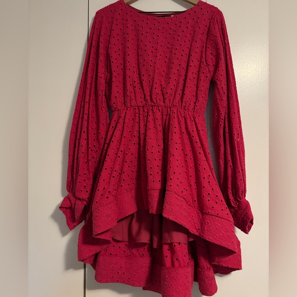 Charming Pink Eyelet Dress